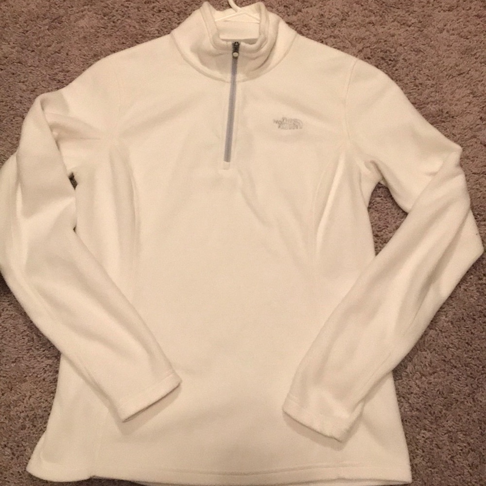 White Womens North Face quarter zip